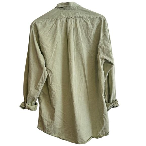 Burberry Burberrys of London Knight Logo Button Down Shirt Cotton Green Size M - Picture 8 of 9